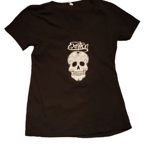 💀🖤🤍 Exotico Tequila Tee · Skull Graphic · Size L